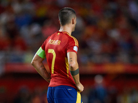 Alvaro Morata of Spain looks on during the UEFA Nations League 2024/25 League A Group A4 game between Spain and Denmark at Enrique Roca Stad...