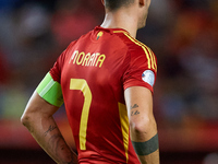 Alvaro Morata of Spain looks on during the UEFA Nations League 2024/25 League A Group A4 game between Spain and Denmark at Enrique Roca Stad...