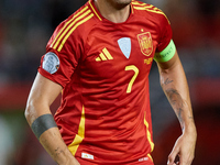 Alvaro Morata of Spain looks on during the UEFA Nations League 2024/25 League A Group A4 game between Spain and Denmark at Enrique Roca Stad...