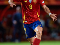 Fabian Ruiz of Spain is in action during the UEFA Nations League 2024/25 League A Group A4 game between Spain and Denmark at Enrique Roca St...