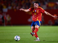 Aymeric Laporte of Spain is in action during the UEFA Nations League 2024/25 League A Group A4 game between Spain and Denmark at Enrique Roc...