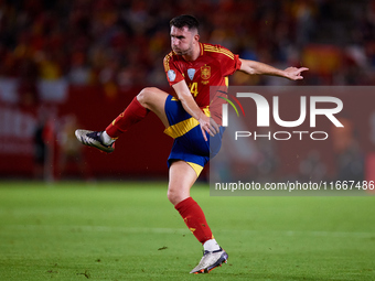 Aymeric Laporte of Spain is in action during the UEFA Nations League 2024/25 League A Group A4 game between Spain and Denmark at Enrique Roc...