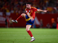 Aymeric Laporte of Spain is in action during the UEFA Nations League 2024/25 League A Group A4 game between Spain and Denmark at Enrique Roc...