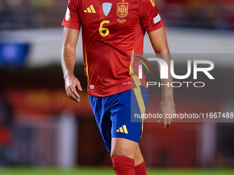 Mikel Merino of Spain looks on during the UEFA Nations League 2024/25 League A Group A4 game between Spain and Denmark at Enrique Roca Stadi...