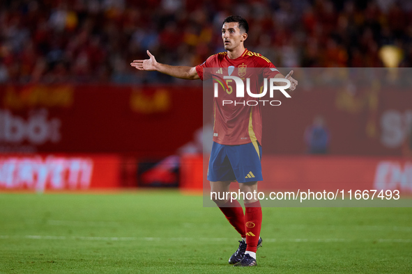 Vivian of Spain reacts during the UEFA Nations League 2024/25 League A Group A4 game between Spain and Denmark at Enrique Roca Stadium in Mu...