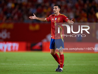 Vivian of Spain reacts during the UEFA Nations League 2024/25 League A Group A4 game between Spain and Denmark at Enrique Roca Stadium in Mu...