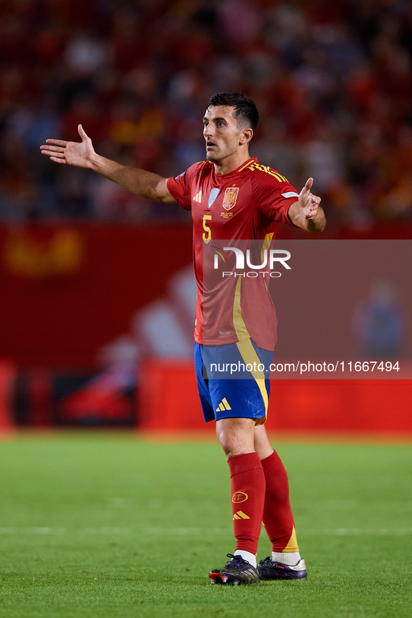 Vivian of Spain reacts during the UEFA Nations League 2024/25 League A Group A4 game between Spain and Denmark at Enrique Roca Stadium in Mu...