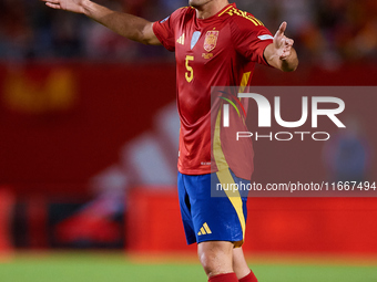 Vivian of Spain reacts during the UEFA Nations League 2024/25 League A Group A4 game between Spain and Denmark at Enrique Roca Stadium in Mu...