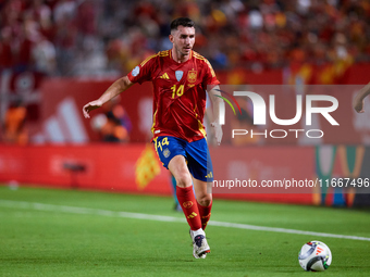 Aymeric Laporte of Spain is in action during the UEFA Nations League 2024/25 League A Group A4 game between Spain and Denmark at Enrique Roc...