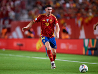 Aymeric Laporte of Spain is in action during the UEFA Nations League 2024/25 League A Group A4 game between Spain and Denmark at Enrique Roc...