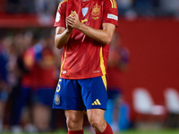 Vivian of Spain applauds during the UEFA Nations League 2024/25 League A Group A4 game between Spain and Denmark at Enrique Roca Stadium in...