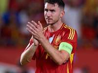 Aymeric Laporte of Spain applauds during the UEFA Nations League 2024/25 League A Group A4 game between Spain and Denmark at Enrique Roca St...