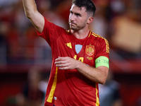 Aymeric Laporte of Spain waves his hand to the crowd during the UEFA Nations League 2024/25 League A Group A4 game between Spain and Denmark...