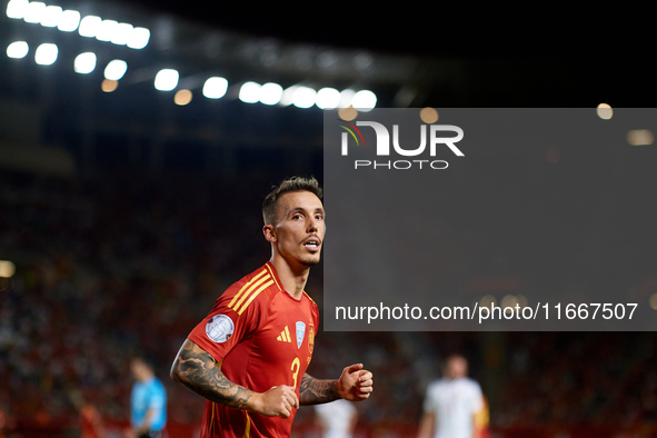 Alejandro Grimaldo of Spain looks on during the UEFA Nations League 2024/25 League A Group A4 game between Spain and Denmark at Enrique Roca...