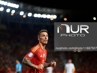 Alejandro Grimaldo of Spain looks on during the UEFA Nations League 2024/25 League A Group A4 game between Spain and Denmark at Enrique Roca...