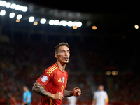 Alejandro Grimaldo of Spain looks on during the UEFA Nations League 2024/25 League A Group A4 game between Spain and Denmark at Enrique Roca...