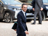 Interior Minister Bruno Retailleau is at the Elysee Palace for the Council of Ministers in Paris, France, on October 15, 2024. (