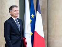 Jean-Louis Thieriot, Minister attached to the Minister for the Armed Forces and Veterans, is at the Elysee Palace for the Council of Ministe...