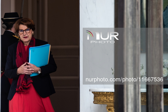 Annie Genevard, Minister for Agriculture, Food Sovereignty and Forestry, is at the Elysee Palace for the Council of Ministers in Paris, Fran...