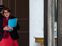 Annie Genevard, Minister for Agriculture, Food Sovereignty and Forestry, is at the Elysee Palace for the Council of Ministers in Paris, Fran...