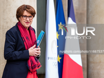 Annie Genevard, Minister for Agriculture, Food Sovereignty and Forestry, is at the Elysee Palace for the Council of Ministers in Paris, Fran...