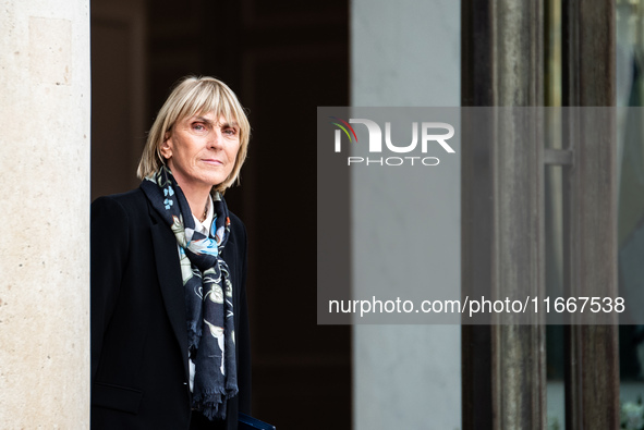 Valerie Letard, Minister for Housing and Urban Renewal, is at the Elysee Palace for the Council of Ministers in Paris, France, on October 15...