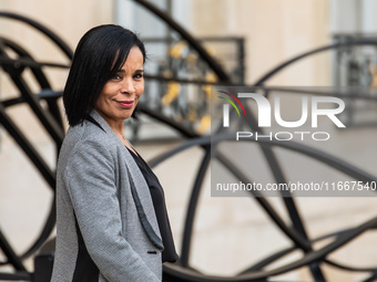 Salima Saa, Secretary of State to the Minister for Solidarity, Autonomy, and Equality between Women and Men, is at the Elysee Palace for the...