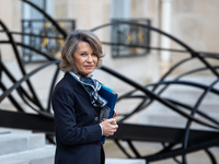 Anne Genetet, Minister of Education, is at the Elysee Palace for the Council of Ministers in Paris, France, on October 15, 2024. (