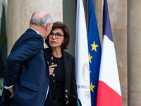 Rachida Dati, Minister of Culture, is at the Elysee Palace for the Council of Ministers in Paris, France, on October 15, 2024. (