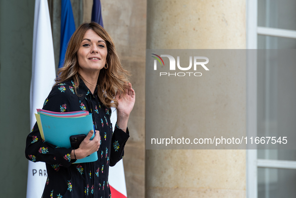 Maud Bregeon serves as the Minister Delegate of the Premier and government spokesperson at the Elysee Palace for the Council of Ministers in...