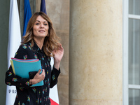 Maud Bregeon serves as the Minister Delegate of the Premier and government spokesperson at the Elysee Palace for the Council of Ministers in...