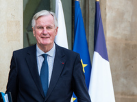 Prime Minister Michel Barnier is at the Elysee Palace for the Council of Ministers in Paris, France, on October 15, 2024. (