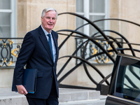 Prime Minister Michel Barnier is at the Elysee Palace for the Council of Ministers in Paris, France, on October 15, 2024. (