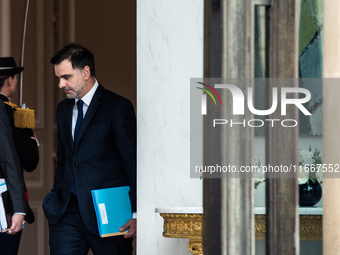 Laurent Saint-Martin, Minister attached to the Prime Minister responsible for the Budget and Public Accounts, is at the Elysee Palace for th...