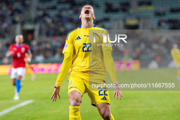 Mykola Matviyenko is playing during the  UEFA Nations League 2024 League B Group B1 match between Ukraine and Czechia , at the Tarczynski Ar...