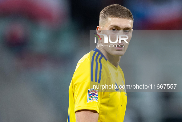 Artem Dovbyk is playing during the  UEFA Nations League 2024 League B Group B1 match between Ukraine and Czechia , at the Tarczynski Arena W...