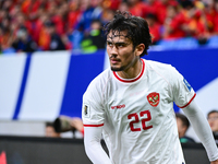 In Qingdao, China, on October 15, 2024, a photo shows Chinese soccer players during their match against Indonesia at home in the 4th round o...