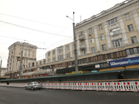 The apartment block in Vokzalna Square, Dnipro, Ukraine, is being dismantled on October 14, 2024. A Russian missile hit this location on Apr...