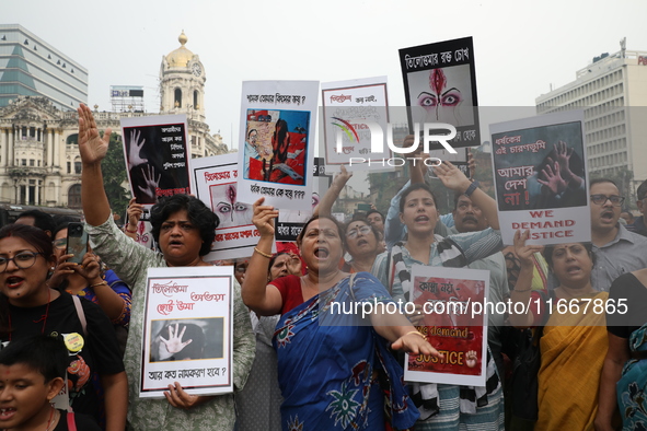 Doctors and citizens shout slogans during a protest carnival, the ''Droho carnival,'' demanding that India's West Bengal state government pr...