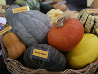 Vegetables are on display during the 180th annual Markham Fall Fair in Markham, Ontario, Canada, on October 5, 2024. (