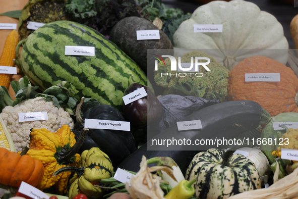 Vegetables are on display during the 180th annual Markham Fall Fair in Markham, Ontario, Canada, on October 5, 2024. 