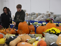 Prize-winning vegetables are on display during the 180th annual Markham Fall Fair in Markham, Ontario, Canada, on October 5, 2024. (