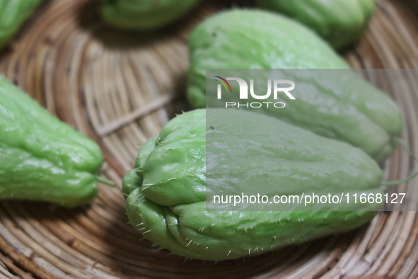 Chayote squash is on display during the 180th annual Markham Fall Fair in Markham, Ontario, Canada, on October 5, 2024. 