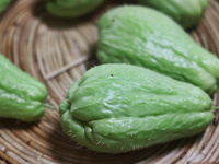 Chayote squash is on display during the 180th annual Markham Fall Fair in Markham, Ontario, Canada, on October 5, 2024. (