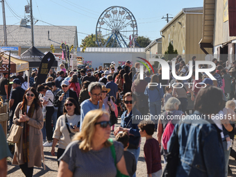 A crowd of people attends the 180th annual Markham Fall Fair in Markham, Ontario, Canada, on October 5, 2024. (