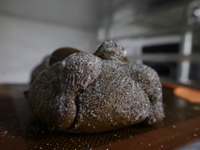 View of Pan de Muerto in Mexico City, Mexico, for sale on the eve of the Day of the Dead. According to historical documents and accounts, in...