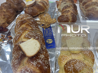 Prize-winning challah bread is on display during the 180th annual Markham Fall Fair in Markham, Ontario, Canada, on October 5, 2024. (