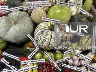 Vegetables are on display during the 180th annual Markham Fall Fair in Markham, Ontario, Canada, on October 5, 2024. (