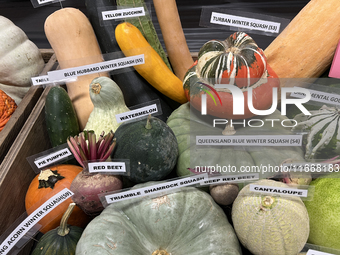 Vegetables are on display during the 180th annual Markham Fall Fair in Markham, Ontario, Canada, on October 5, 2024. (