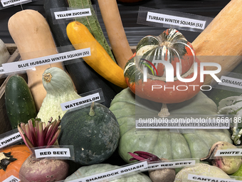 Vegetables are on display during the 180th annual Markham Fall Fair in Markham, Ontario, Canada, on October 5, 2024. (